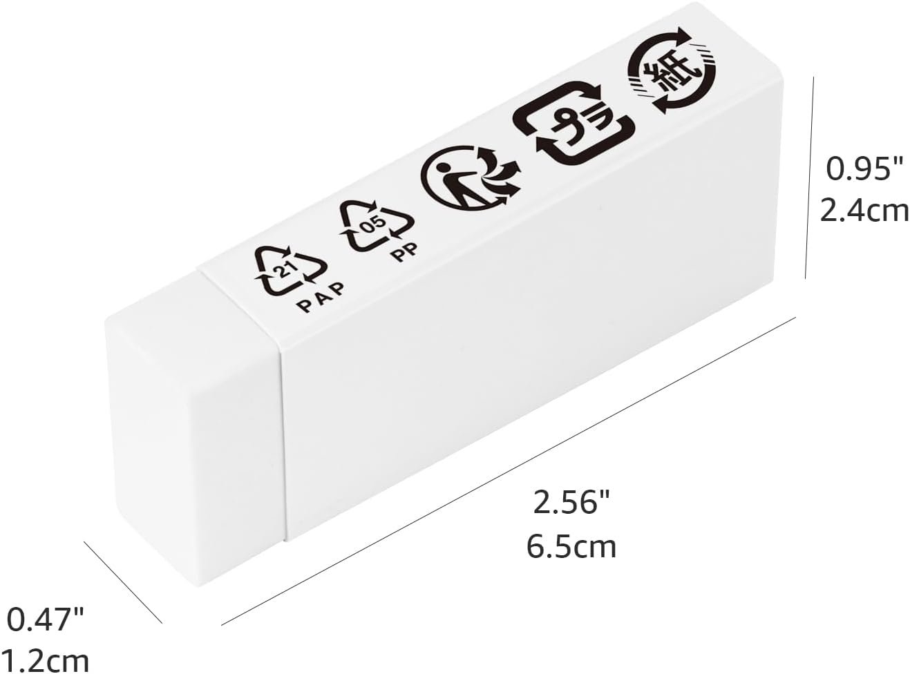 Basics Block White Eraser, 10 Count - 图片 3