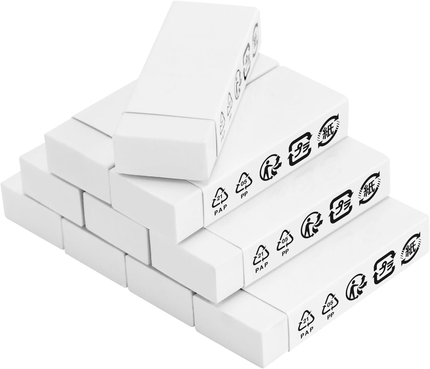 Basics Block White Eraser, 10 Count - 图片 2