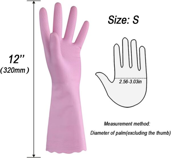 Household Cleaning Gloves - Reusable Kitchen Dishwashing Gloves with Latex Free - 图片 3