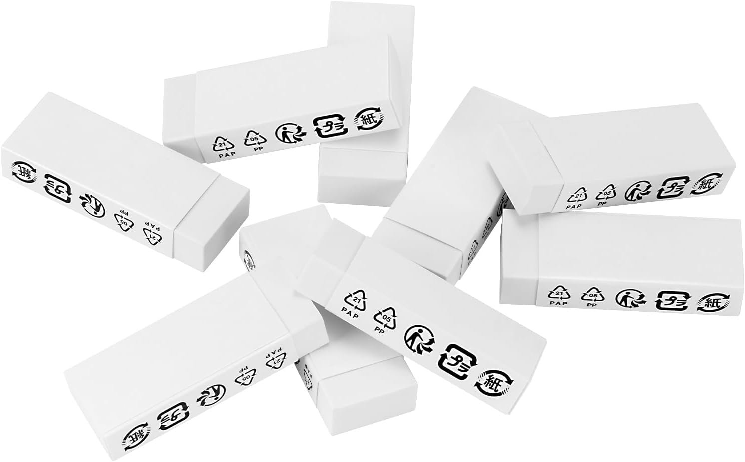Basics Block White Eraser, 10 Count - 图片 4