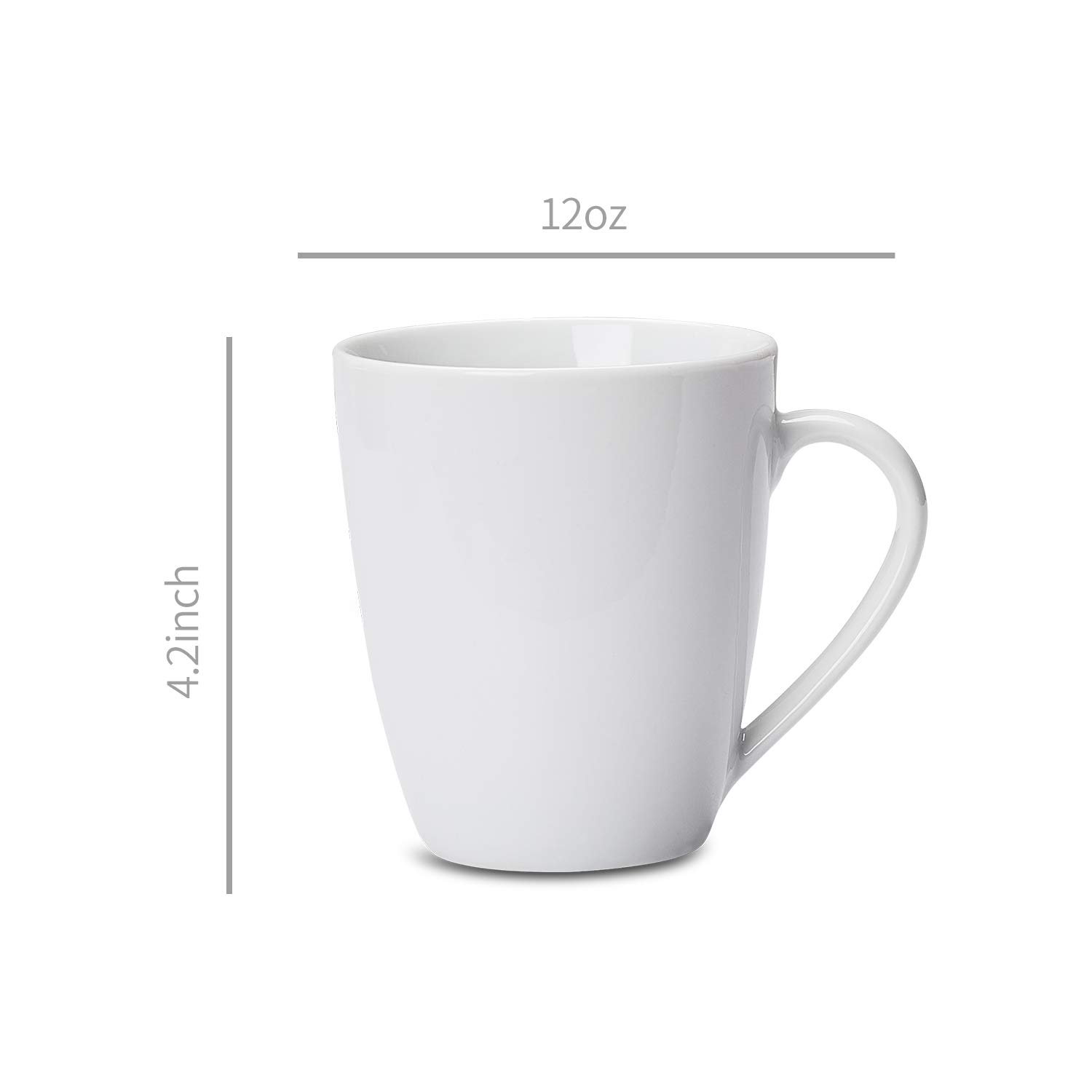 12 oz Coffee Mug Set, 12 Count, White (Previously AmazonCommercial brand) - 图片 4