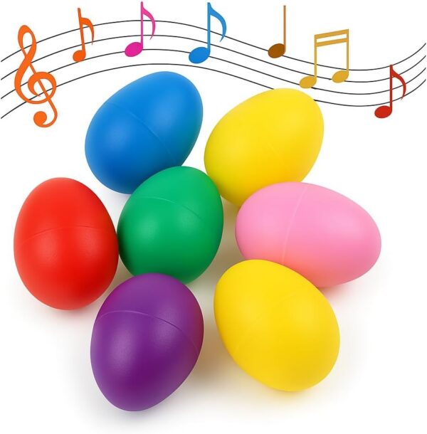 18 PCS Easter Egg Shakers for Kids – Colorful Percussion Musical Maracas for Toddlers, Baby Sensory Toys, Easter Basket Fillers, Preschool Rhythm Instruments, Classroom Noise Makers - 图片 3