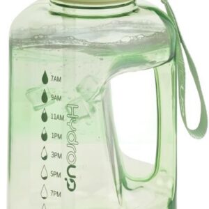 Large Clear Plastic Water Jug with 2-in-1 Straw & Chug Lid, Motivational Time Markers, BPA-Free, Leakproof