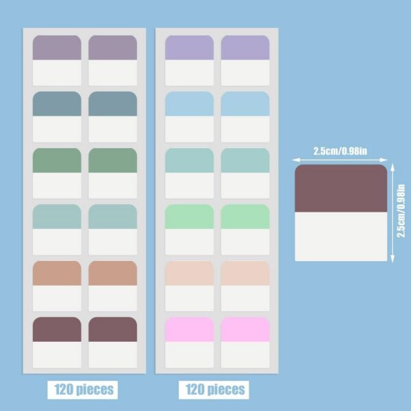 240 Pcs Sticky Index Tabs, Colored Book Sticky Tabs for Notebooks, Repositionable Page Tabs for Notebooks File Classification - 图片 4