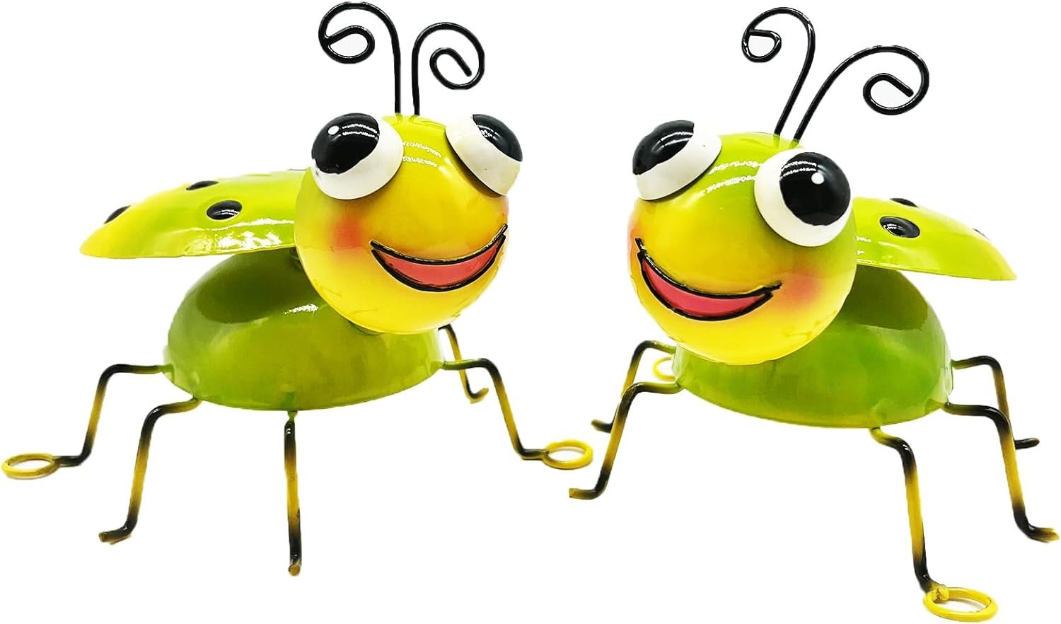 Metal Yard Art Garden Decor for Outside Cute Green Ladybugs Lawn Patio Ornaments Backyard Decorations - 图片 3