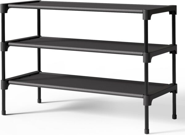 Non-Woven Shoe Rack Shelf, Shoe Organizer for Closet, Entryway, Garage & Corridor, Stackable Shoe Shelves