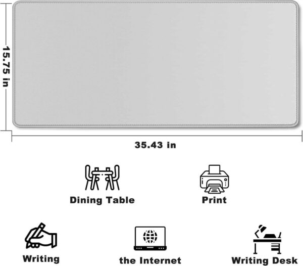 Large Mouse Pad, Desk Mat Large Office Desk Pad Gaming Mouse Pad with Stitched Edges - 图片 4