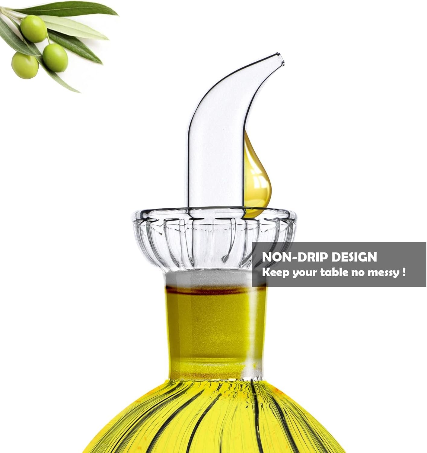 300 ml Oil Dispenser Bottle/Glass Decanter and Cruet for Kitchen and Table - 图片 4