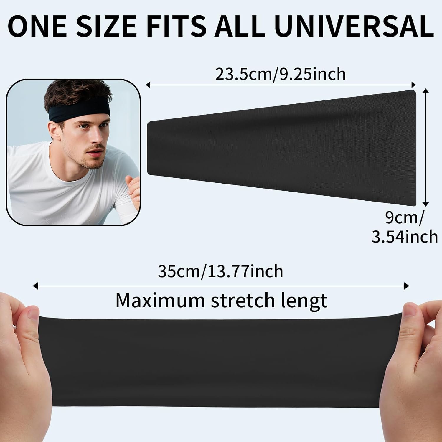 Mens Sweatband Bands Workout Moisture Wicking Headband for Running - 图片 4