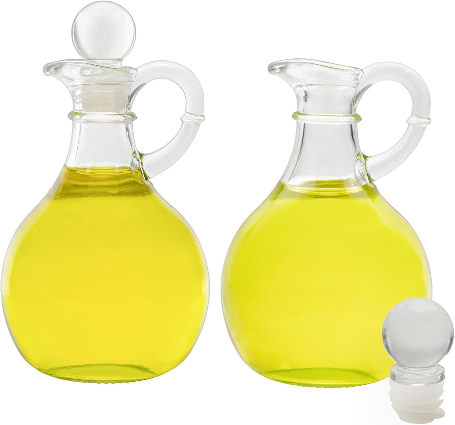 8oz Round Oil Dispensers / Salad Dressing Bottles with Stoppers