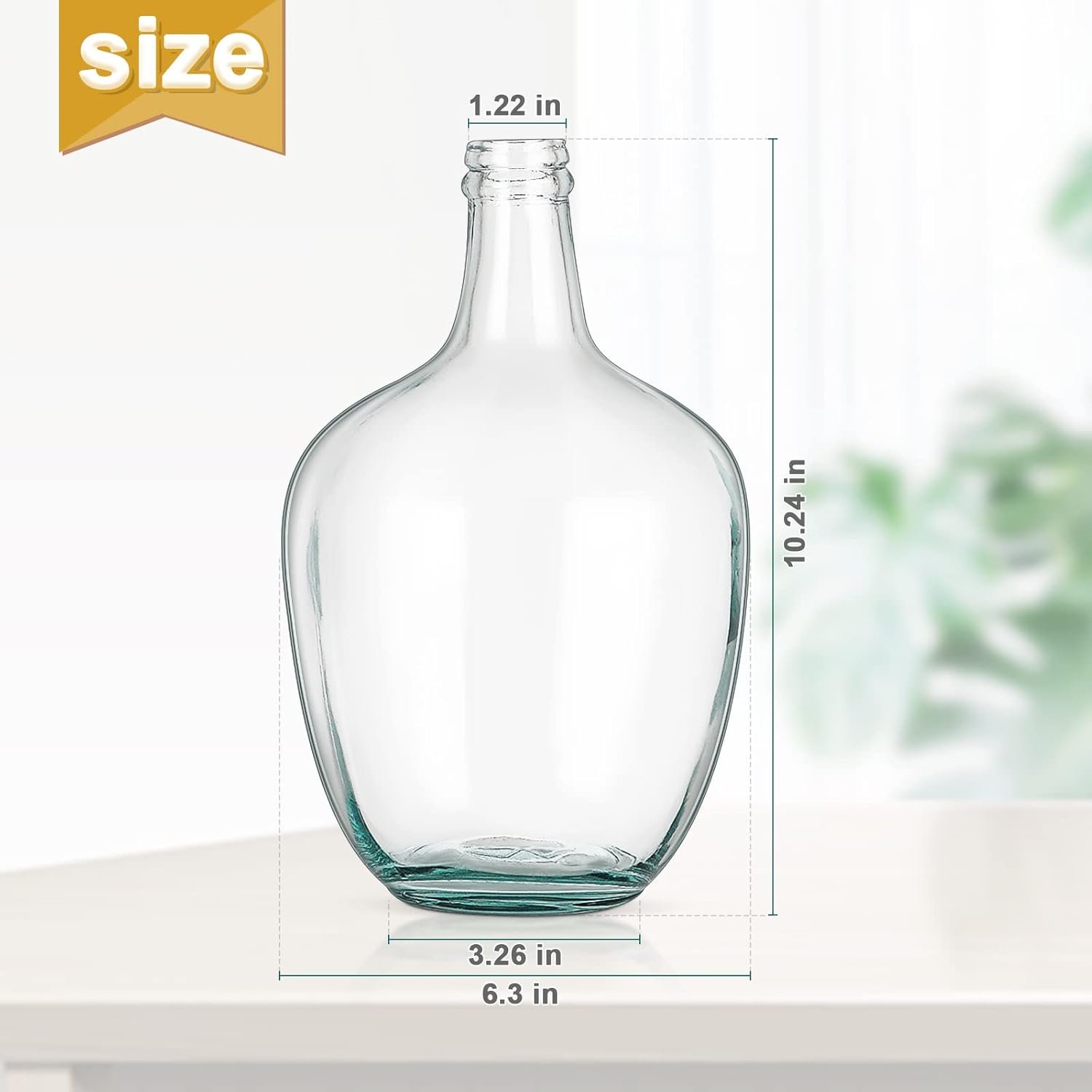 Clear Glass Vase Tall Farmhouse Vase for Branches Glass Vases for Centerpieces in Home Decoration - 图片 4