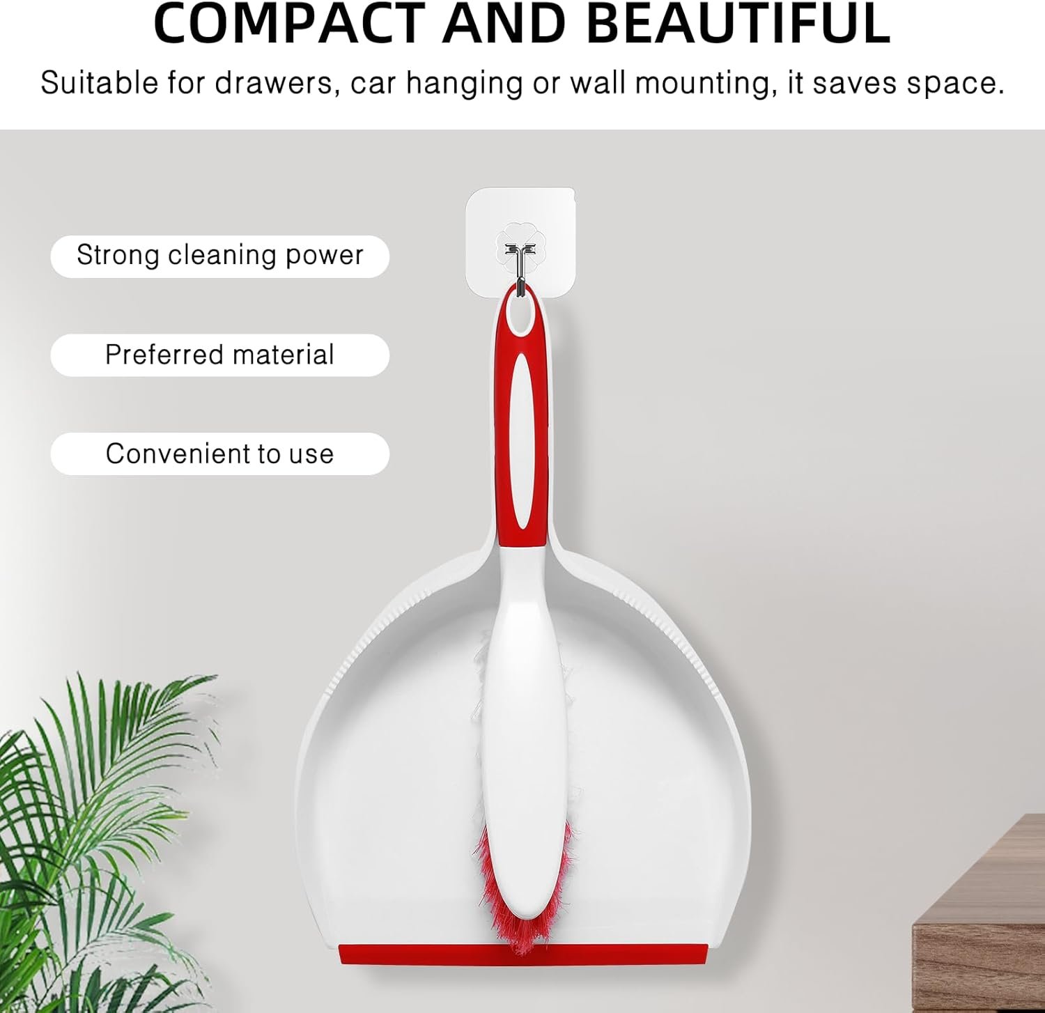 Large Hand Broom and Dustpan Set Large Brush and Dustpan Set for Camping Broom and Dustpan Combo for Daily Cleaning Pet Hair Office Home Car - 图片 5
