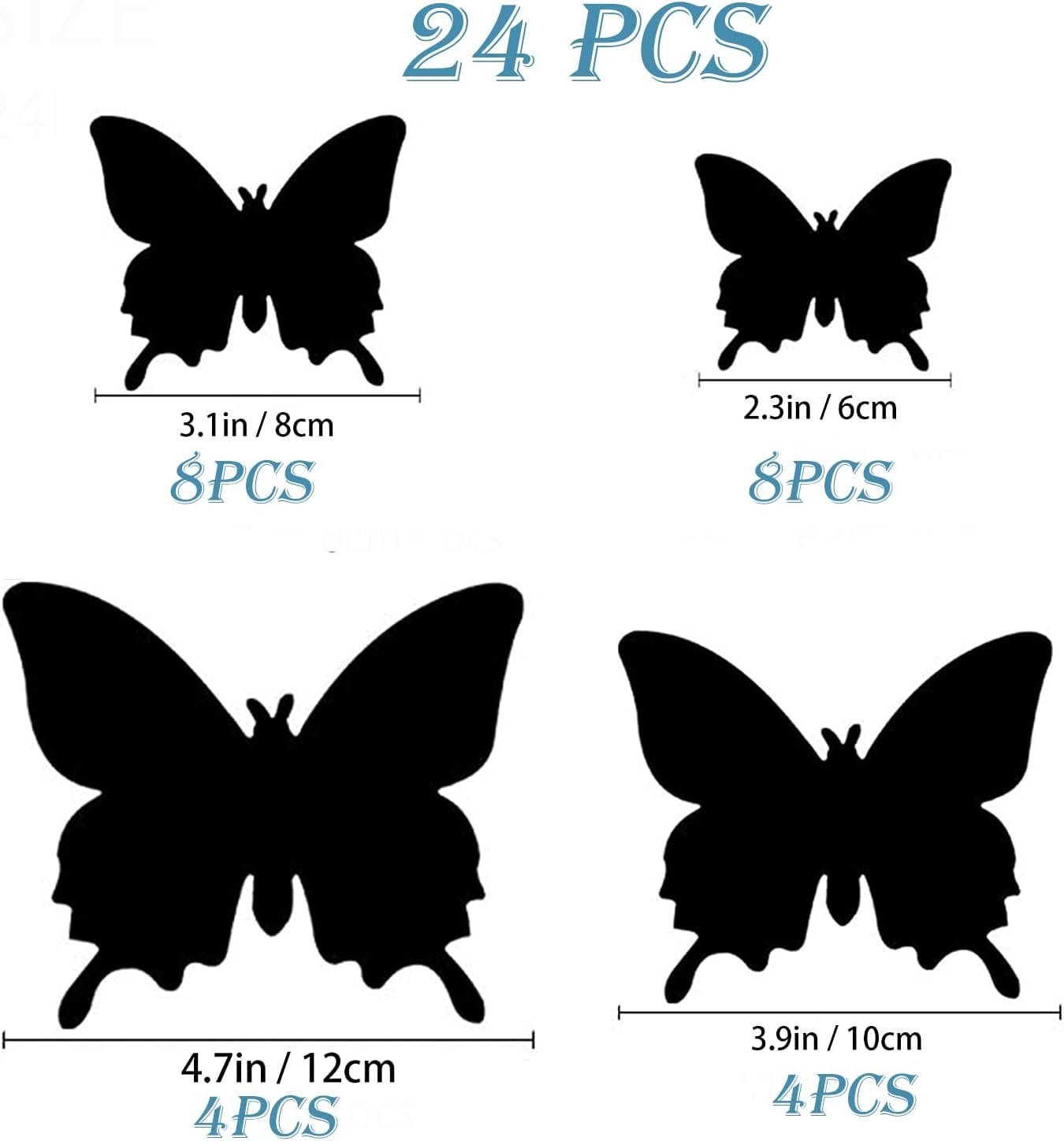 Butterfly Wall Decor 24/48 PCS, 3D Butterflies Stickers for Party - 图片 2