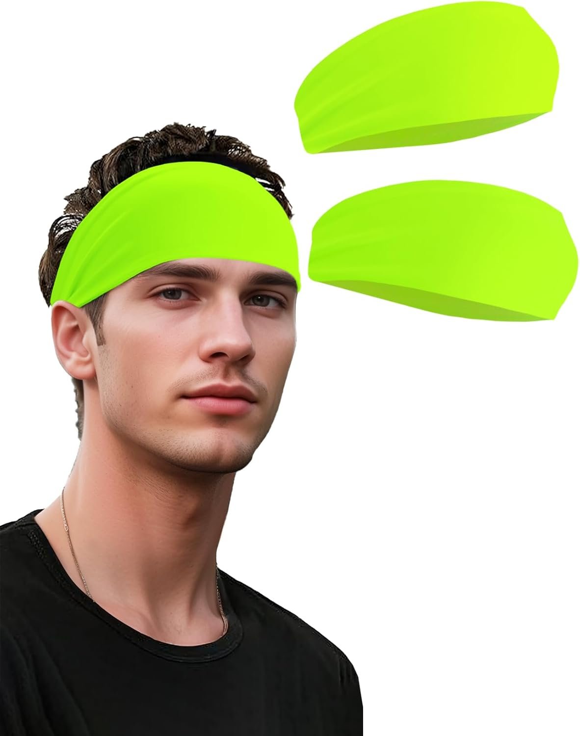 Headbands for Men & Women, Sweat Headband Non-Slip Sweatband Sports Running Cycling Yoga Basketball Workout