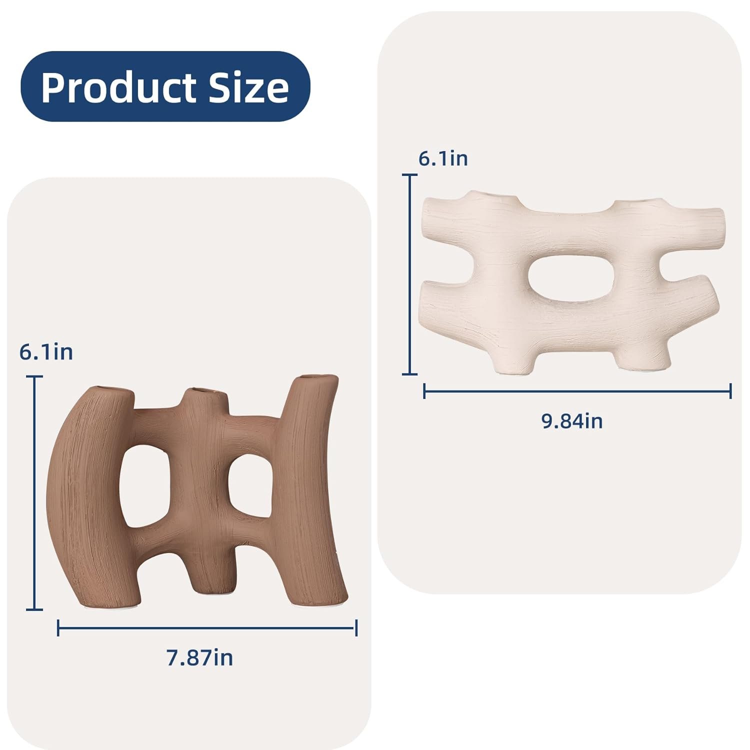 Small Vase Home Decor, Ceramic Handmade Vase Wabi Sabi Decor, Hollow Textured vase Coffee Table Decor - 图片 4