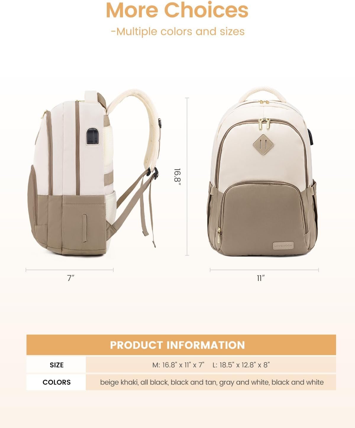 School Backpack for Women Men Classic Backpack with 15.6" Laptop Compartment Lightweight Bookbag