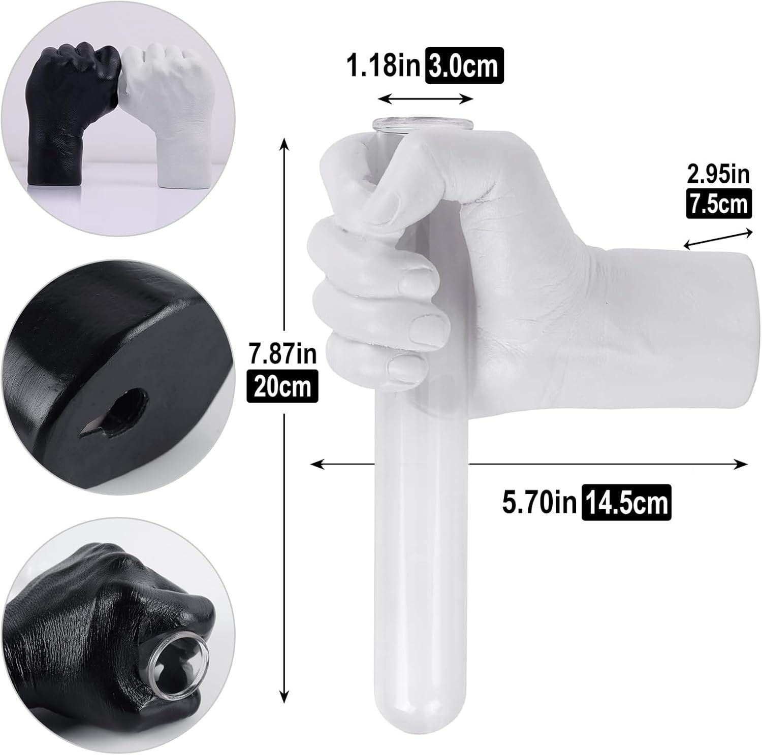 2 Pieces Wall Sculptures, Hands Vase Home Decor, Wall Mount Art Sculpture, Unique Wall Art Statue - 图片 5