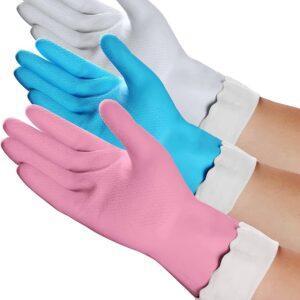Household Cleaning Gloves - Reusable Kitchen Dishwashing Gloves with Latex Free