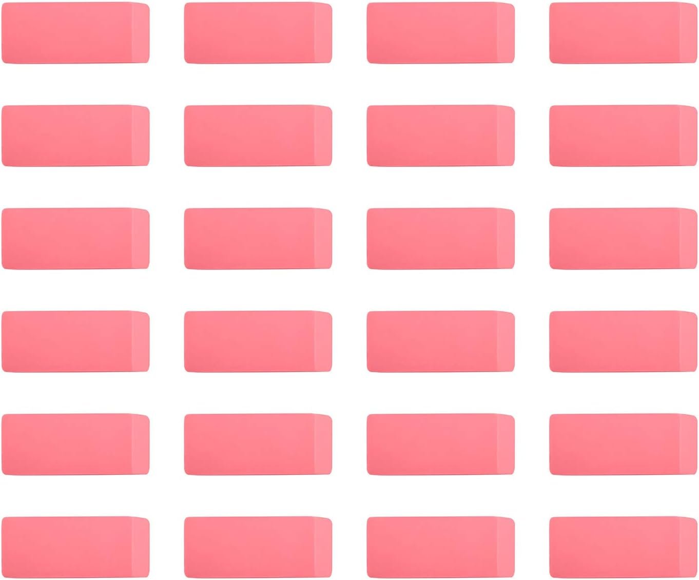 Basics Rectangular Eraser, 24 Count, Pink - 图片 3