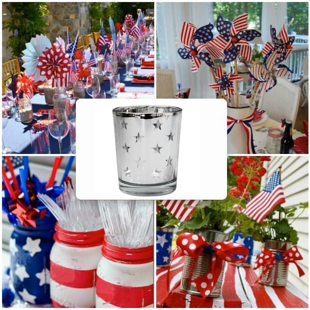 Star Design Silver Mercury Glass Tealight Candle Holders, Perfect for Home, Parties, and Wedding Décor - 图片 2