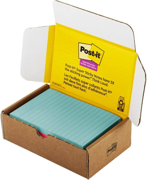 Post-it Super Sticky Lined Notes, 5 Sticky Note Pads, 4x6 in, 2X The Sticking Power - 图片 3