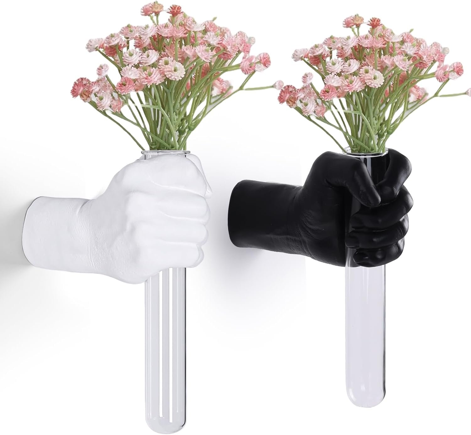 2 Pieces Wall Sculptures, Hands Vase Home Decor, Wall Mount Art Sculpture, Unique Wall Art Statue