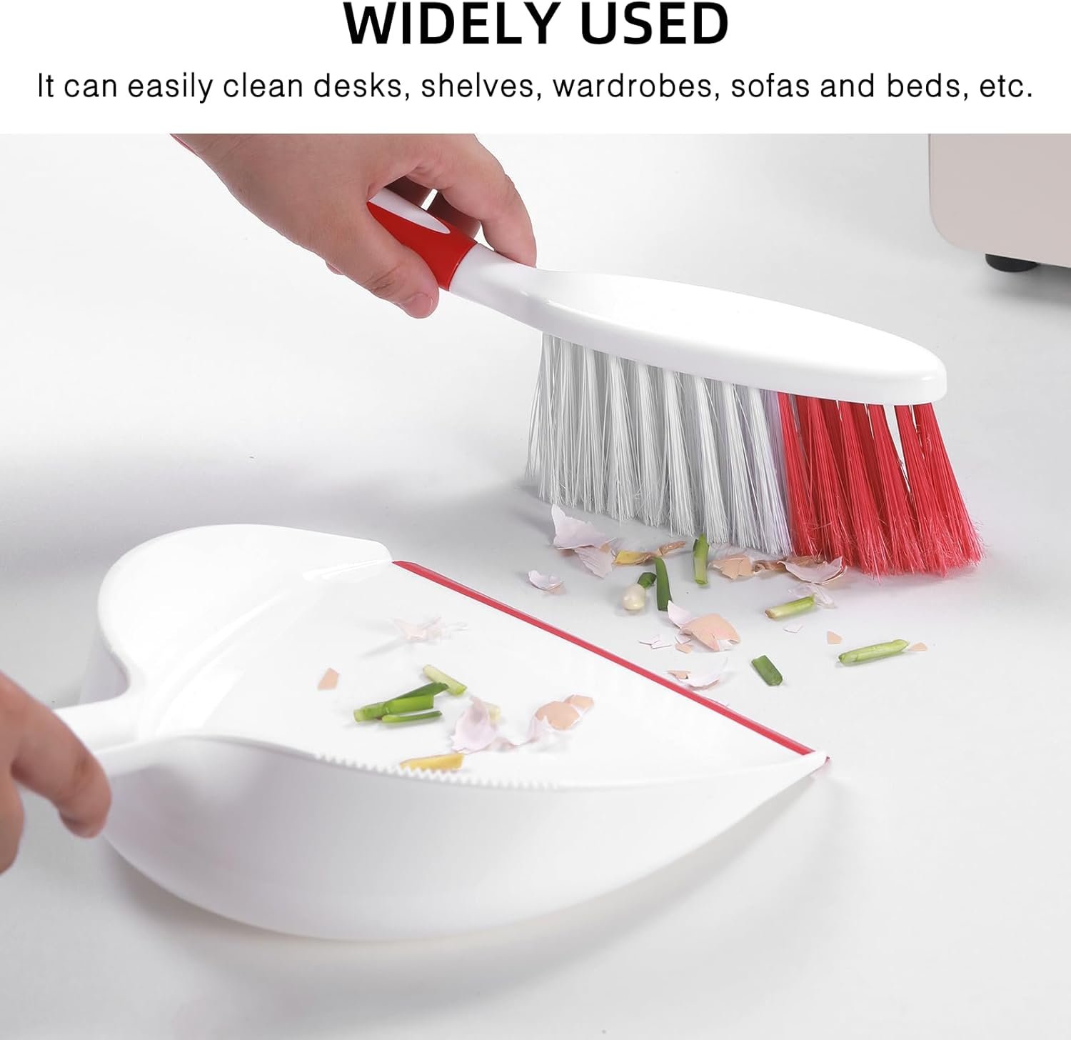 Large Hand Broom and Dustpan Set Large Brush and Dustpan Set for Camping Broom and Dustpan Combo for Daily Cleaning Pet Hair Office Home Car - 图片 2