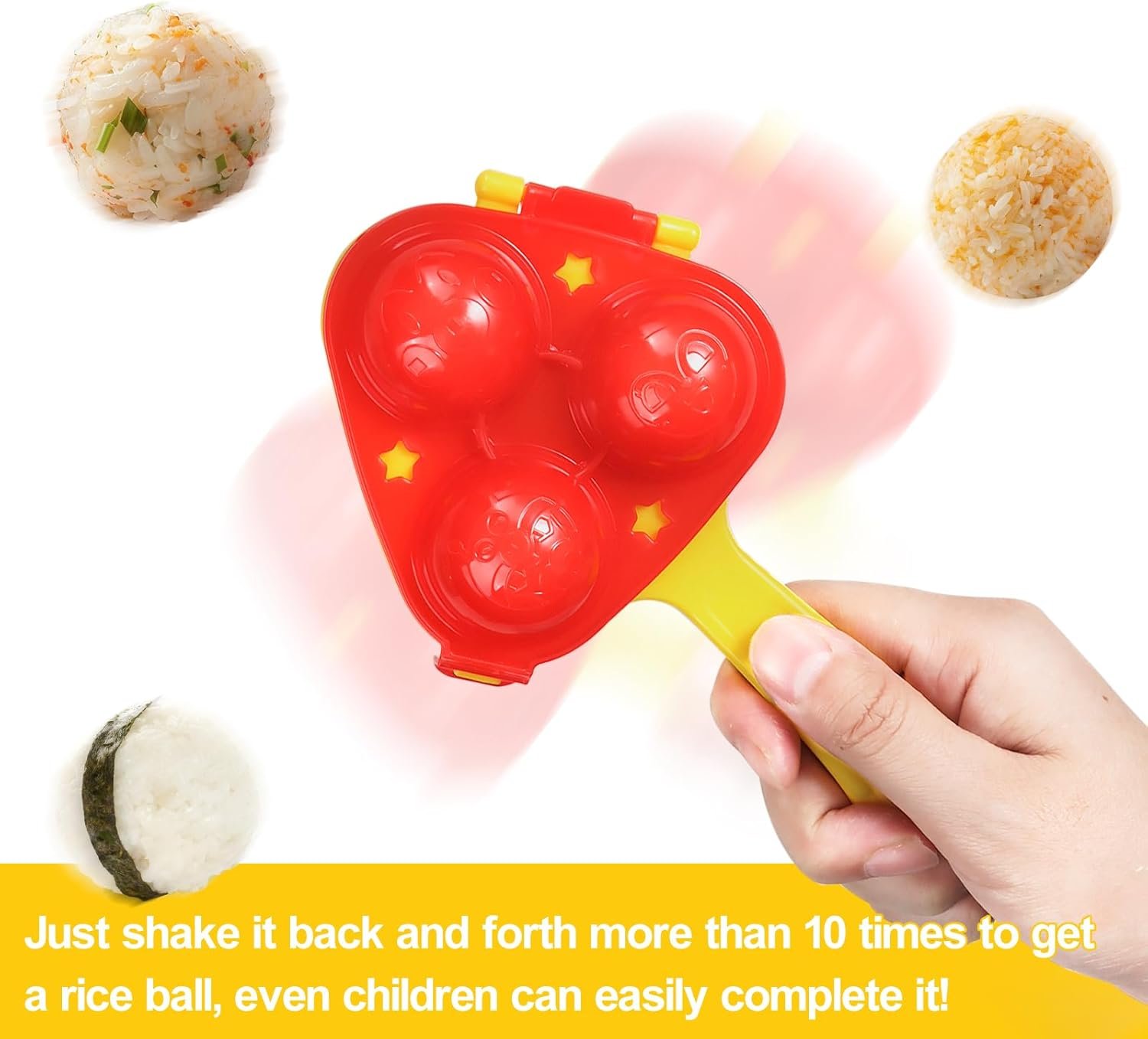Rice Ball Mold, Upgraded Rice Ball Shaker, Onigiri Rice Ball Maker Molds for Kids, DIY Mini Sushi Maker Mold - 图片 4