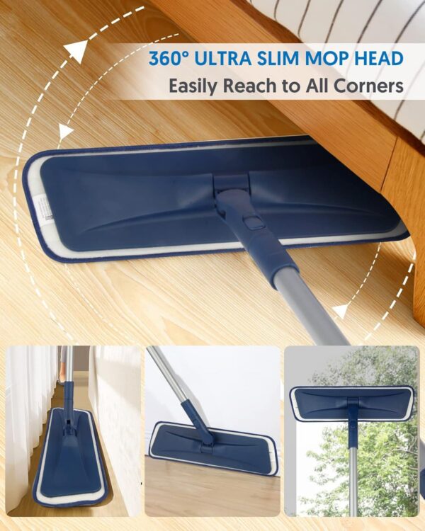 Flat Floor Mop Wet Dry Use for Hardwood Floors Laminate Wood Tile Vinyl Wall Hard Surface - 图片 3