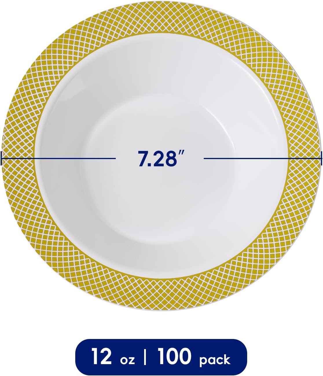 100 Disposable Plastic Bowls, 12oz Heavy Duty Disposable Dinner Bowls - 图片 2