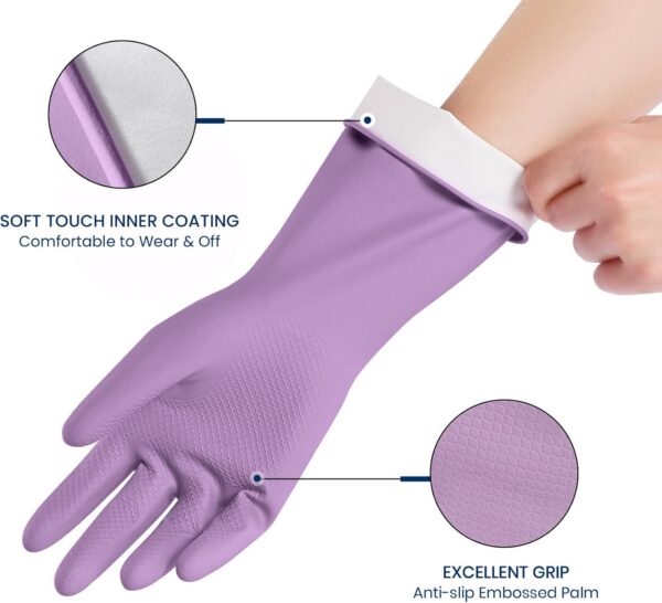 Rubber Cleaning Gloves for Dishwashing - 图片 2