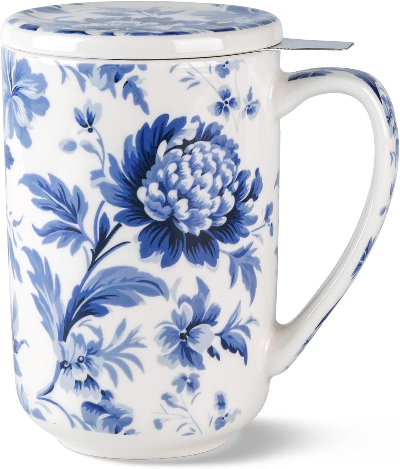 Tea Mug with Infuser and Lids, 18 Oz Coffee Cup Strainer with Bag Holder for Loose Leaf Tea, Steeping Coffee Mug for House-warming Wedding Birthday Gift