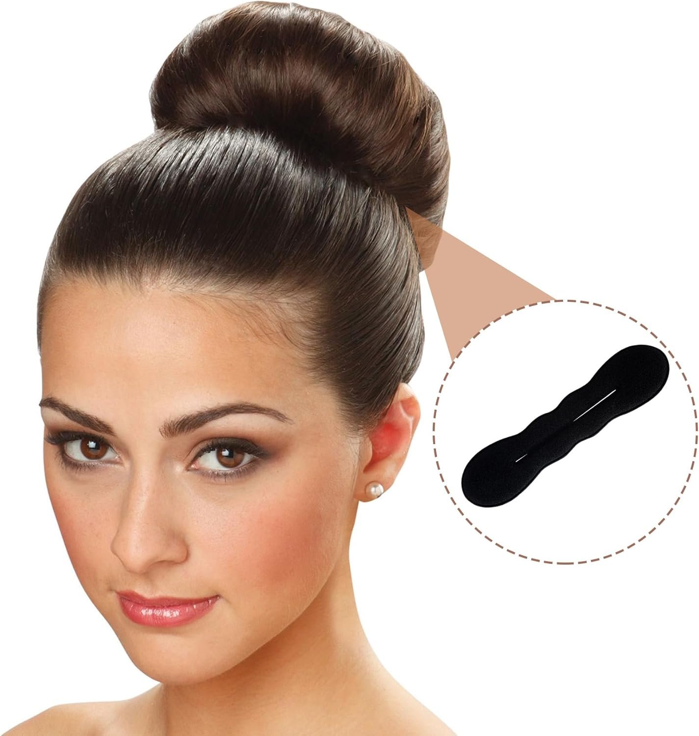 2 Sizes Sponge Hair Updo Shaper for Women, Classic Lazy Hair Curler Clip Ties - 图片 2