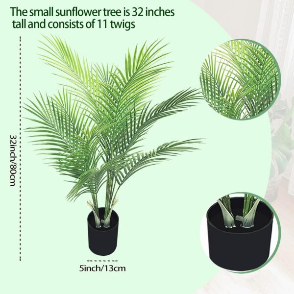 Faux Little Tree with 11 Trunks and Pot for Indoor and Outdoor Modern Decor - Perfect for Home, Office, or Table (2 Pack) - 图片 3