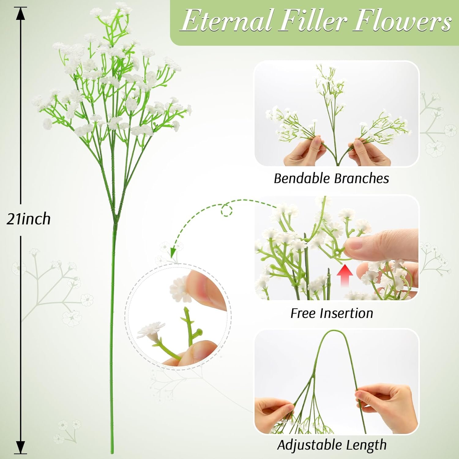 Real Touch Babys Breath Flowers Artificial Bulk for Wedding Decor - 图片 4