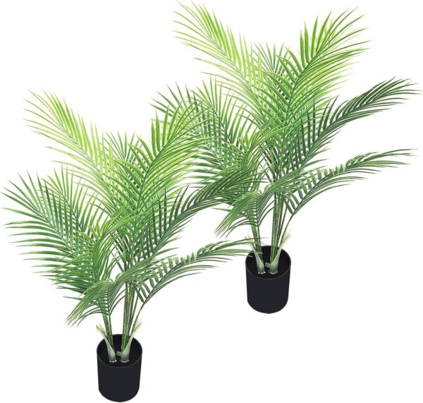 Faux Little Tree with 11 Trunks and Pot for Indoor and Outdoor Modern Decor - Perfect for Home, Office, or Table (2 Pack)