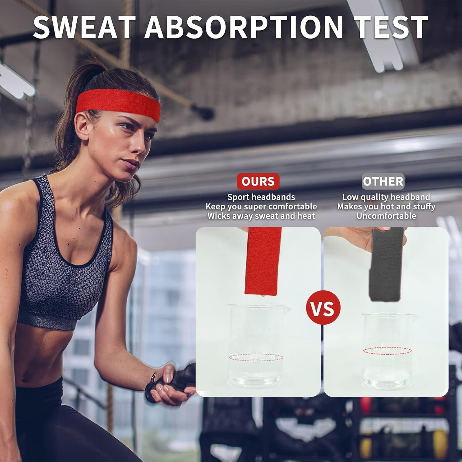 6PCS Moisture Wicking Headbands and Sweatbands for Men's Sports, Tennis, Basketball, Running - 图片 4