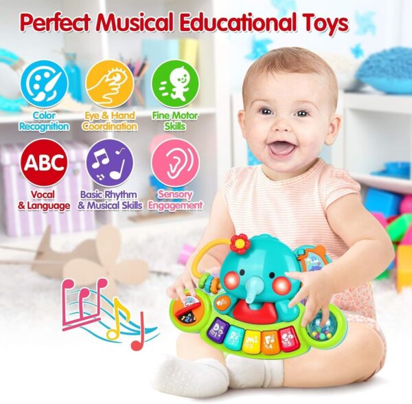 Baby Piano Toy 6 to 12 Months Light Up Music Baby Toys for 0 6 9 12 18 Months Early Learning Educational Piano Keyboard Infant Babies Girl Toy 1 Year Old Boy Girls Gift - 图片 4