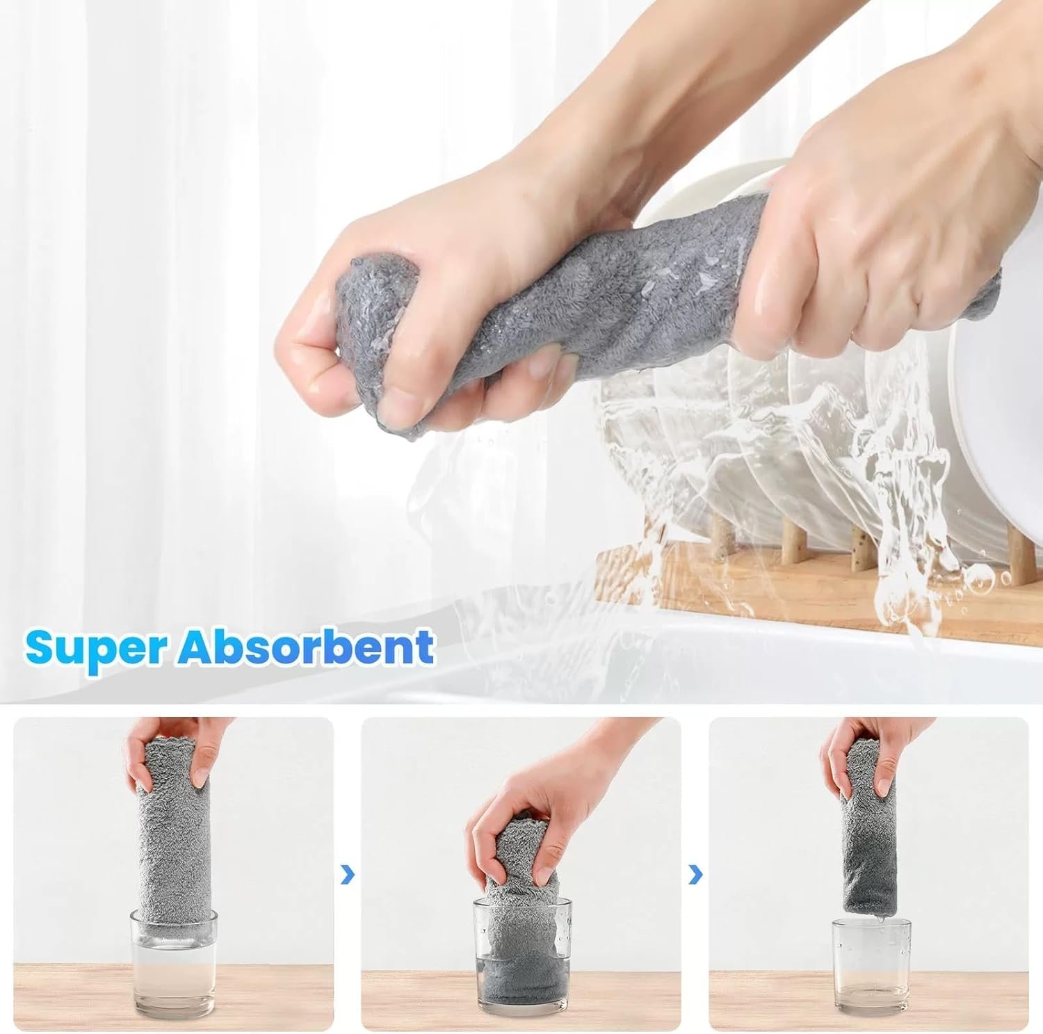 12 Pack Cleaning Cloth,Ultra Soft Absorbent Quick Drying Microfiber Cleaning rags - 图片 4