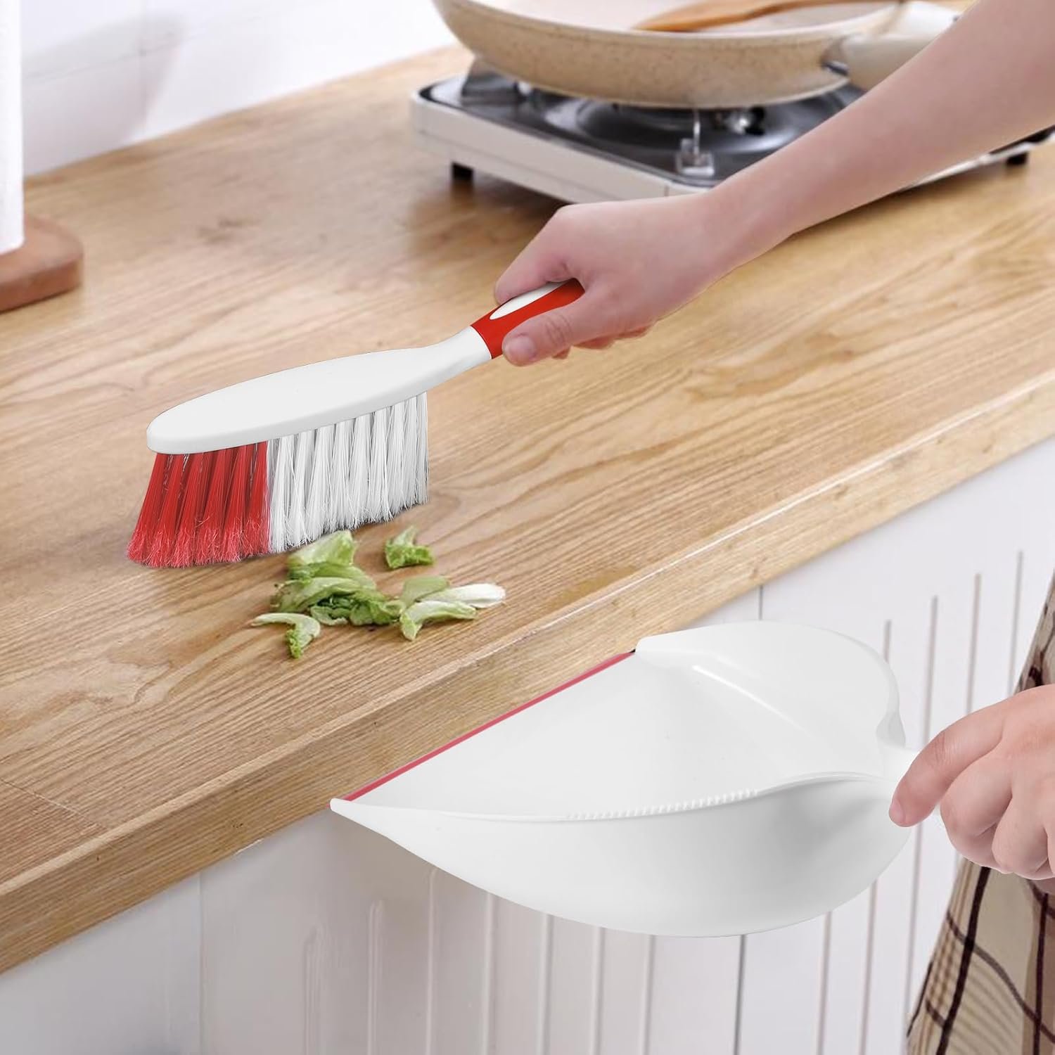 Large Hand Broom and Dustpan Set Large Brush and Dustpan Set for Camping Broom and Dustpan Combo for Daily Cleaning Pet Hair Office Home Car - 图片 4