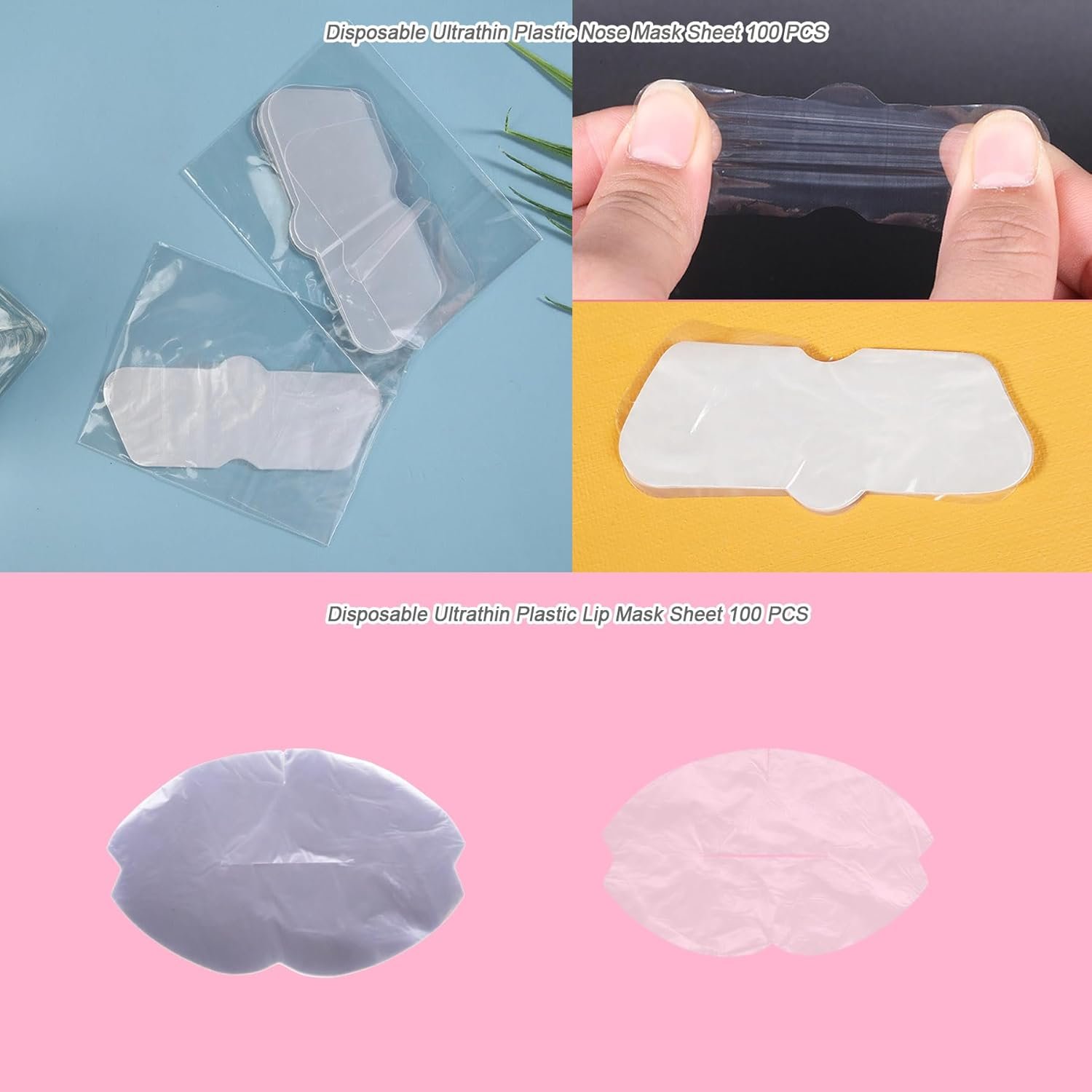 700Sheets Face Neck Eye Nose Lip Disposable Plastic Moisturizing Mask Paper Wrapped Facial Cover Film Patch for DIY - 图片 3