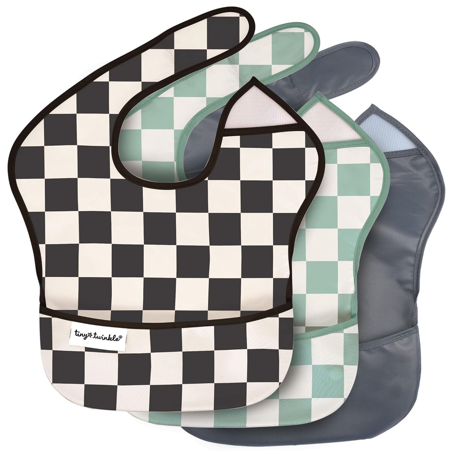 Waterproof, Wipeable Bibs - Toddler Bibs - Travel Friendly - PFAS, PVC, BPA, Phthalate Free - Baby Food Bibs