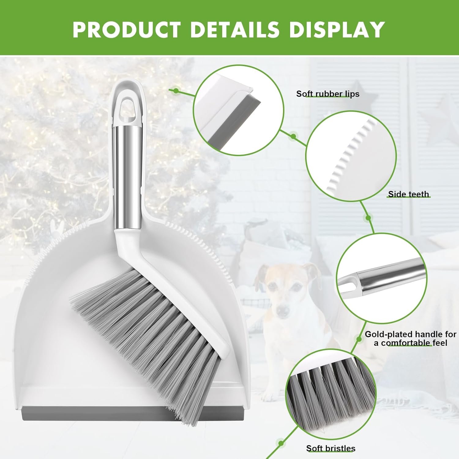 Dustpan and Brush Set, Small Brush and Dustpan Set, Hand Broom and Dustpan Set, Mini Handheld with Home - 图片 4