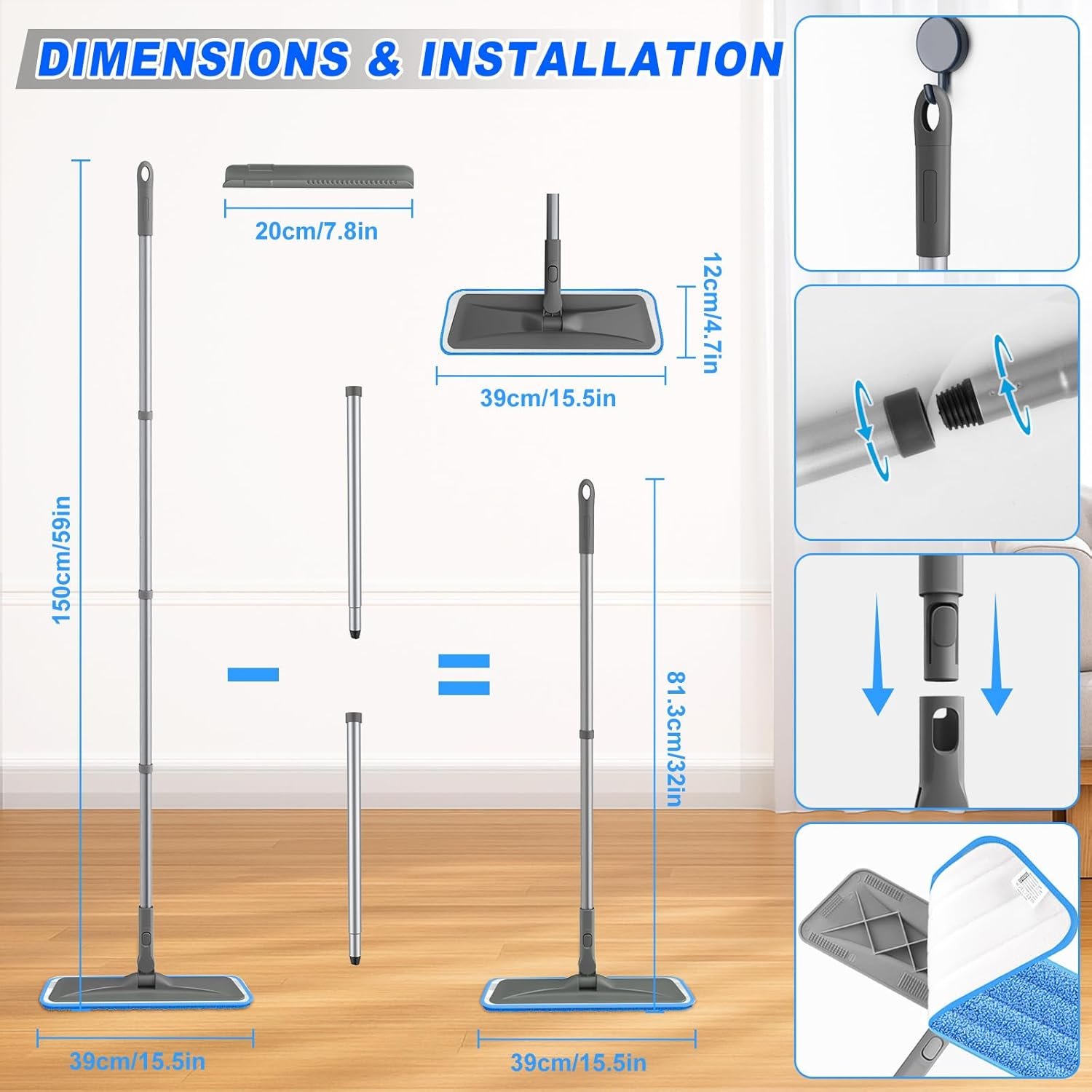 Microfiber Mops for Hardwood Floor Cleaning - 图片 3