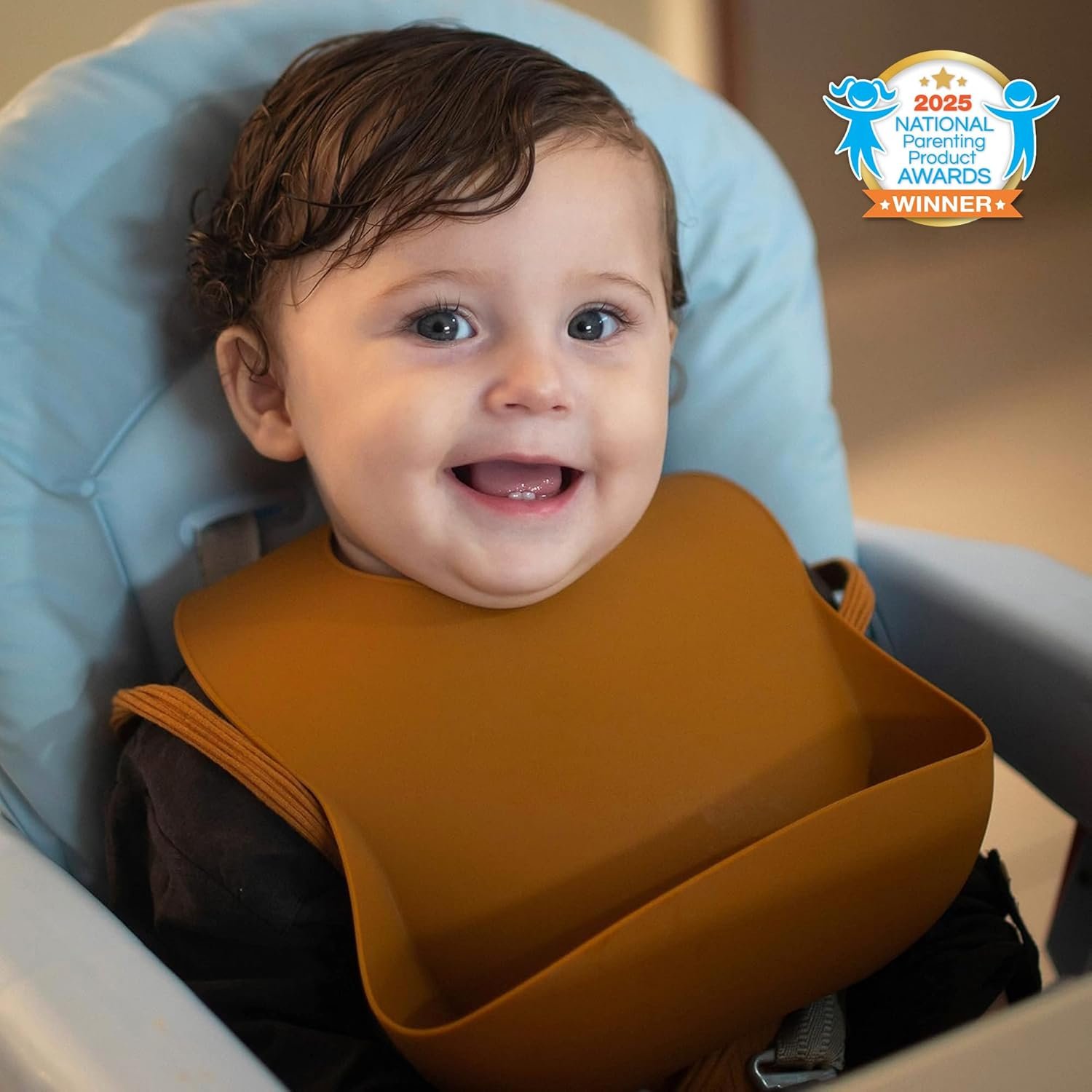 Moonkie Silicone Baby Bibs Set Of 2, BPA Free Soft Adjustable Fit Waterproof Feeding Bibs for Babies and Toddlers - 图片 3