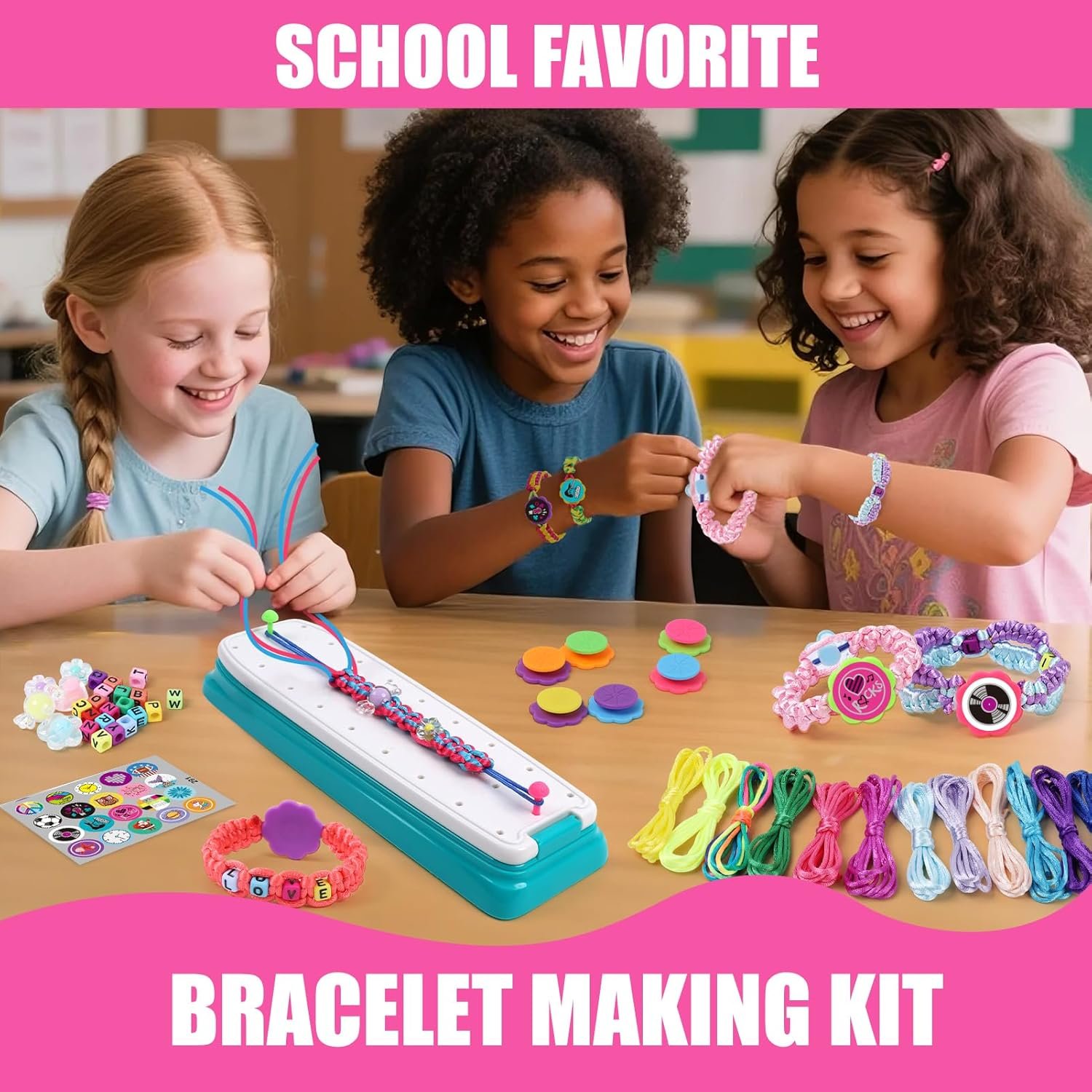 Friendship Bracelet Making Kit for Girls Age 8-12 – DIY Arts and Crafts Toys – Best Christmas Birthday Gifts Ideas for Girls 7 8 9 10 11 Years Old - 图片 3
