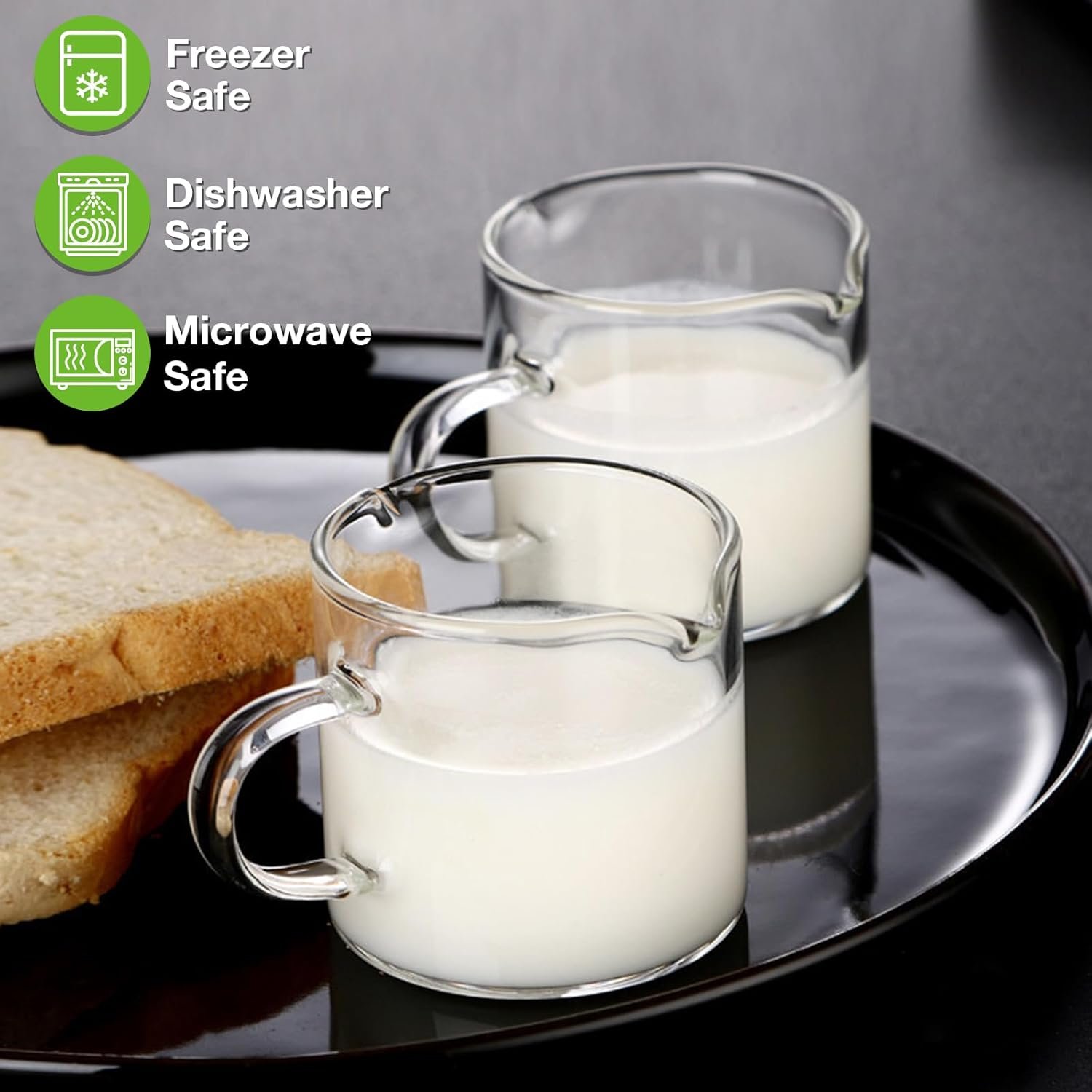 Shot Glasses, Milk Cup with Handle, Clear Glass, Espresso Accessories for Machine, - 图片 3