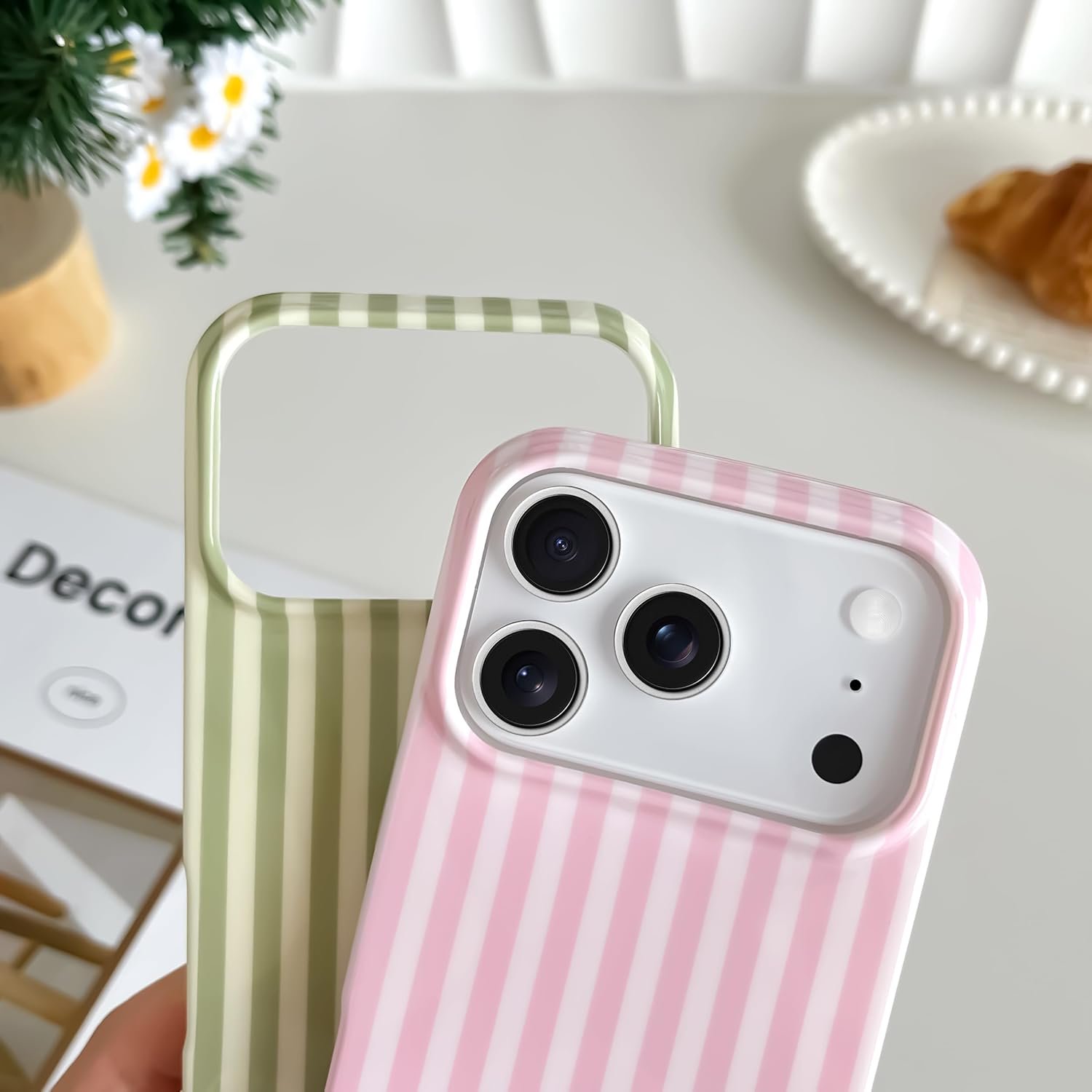 iPhone 17 Pro Case Cute Striped Phone Case Soft TPU Slim Shockproof Phone Cover for Women Girls - 图片 4