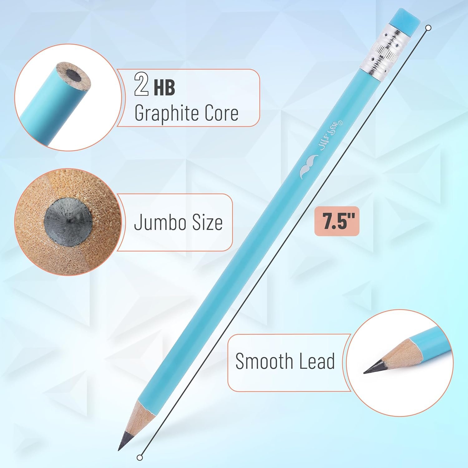 30 Pencil, Preschool Pencils, Large Pencil, Colorful Barrels and Black 2 HB Graphite Cores - 图片 3