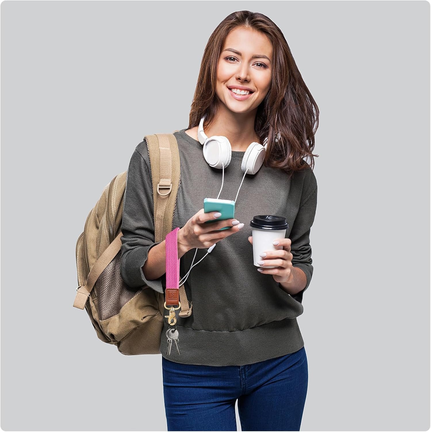 Keychain,Braided Cute Wrist Lanyards for Keys, Key Chain Holder for Women Men - 图片 4